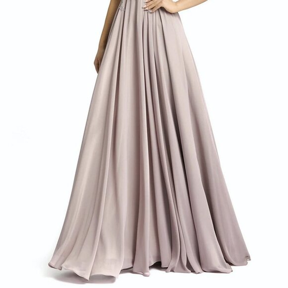 Mac Duggal Vintage Lilac Sequin Empire Waist Pleated Gown - Picture 2 of 5